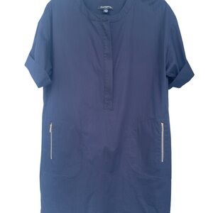 Sharagano Navy Mini Dress with Gold Accents